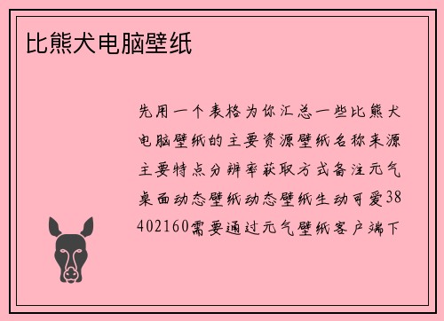 比熊犬电脑壁纸